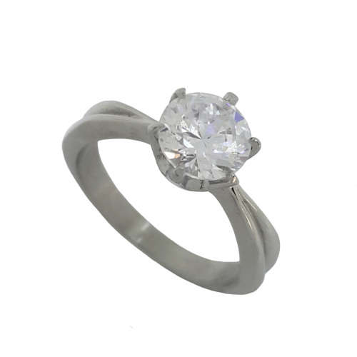 1.25ct Classic solitaire Stainless Steel ring -Size 8