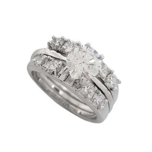 Simulated Diamond Wedding Set- Size 8