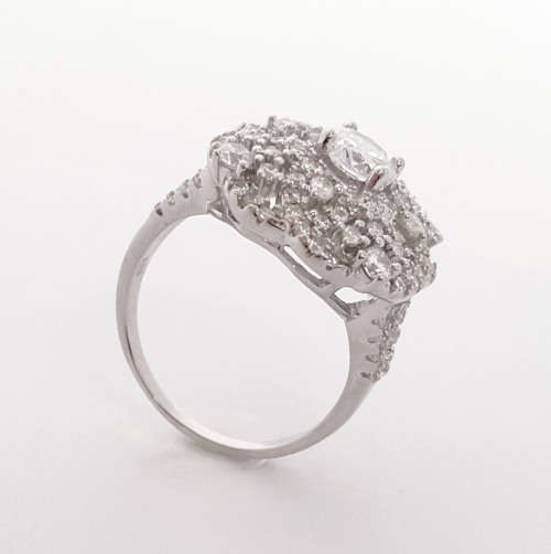 Sterling silver CZ Cluster Ring - Size 8