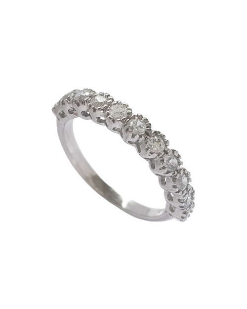0.55ctw Half eternity CZ Band in 925 Sterling Silver- Size 7