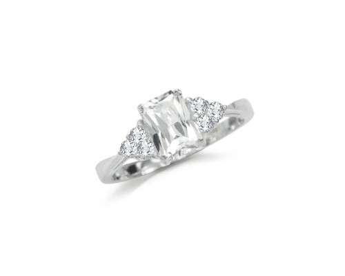 1.7ct CZ Emerald Ring in Sterling Silver Ring- Size 8