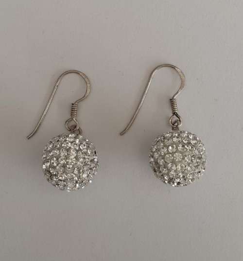Disko CZ Ball Earrings in Silver
