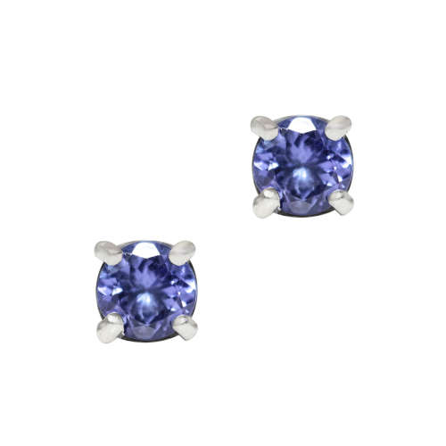 Tanzanite Stud Earrings in Sterling Silver