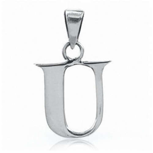 Letter ` U ` Pendant in 925 Sterling Silver