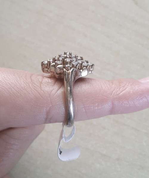 Simulated Diamond Vintage Ring in Silver -Size 9