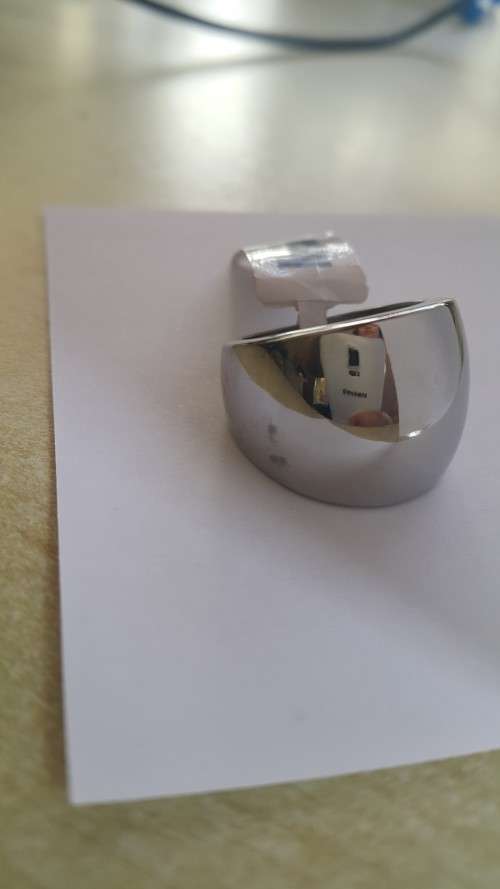 Broad Stainless Steel Dome Ring Size 7