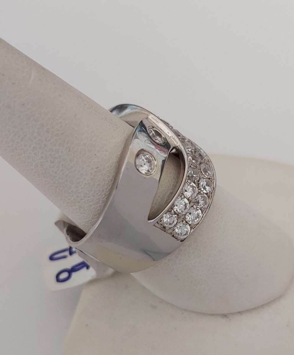 *CD DESIGNER JEWELRY* 1.30ctw CZ Cross over Ring- Size R