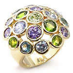 Multi Colour Gold Plated CZ Ring Size 5/ 6/ 8/ 9/ 10