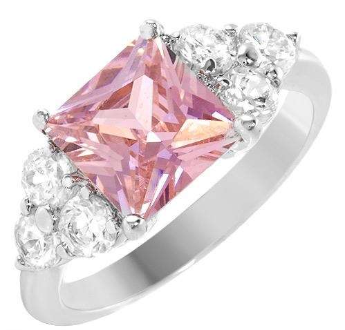 1.75ct Pink and Clear Ring Size 7
