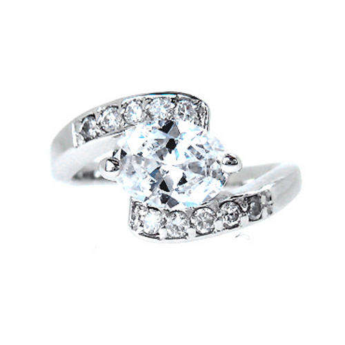 **STUNNING**1.25ct Diamond CZ 18K Gold Plated Engagement Ring**Size 8**