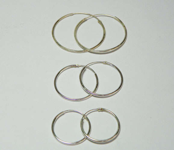 ***SPECIAL OFFER***3 Pairs of 925 Sterling Silver Tube Earrings in different sizes**Free Postage**