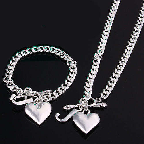 Bracelet & Necklace Set**With Heart Charms***