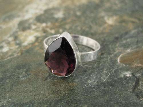 7ct Natural Amethyst Silver Ring- Size 11.5