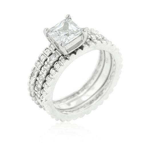 1.55ctw CubicZirconia 3-Piece Bridal Set Size 5-10