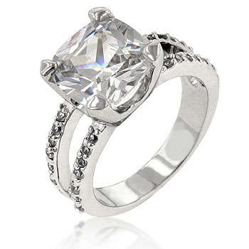 **GORGEOUS**SPARKLING**5.14ctw Ascher Cut Engagement Ring**Size 5-10**
