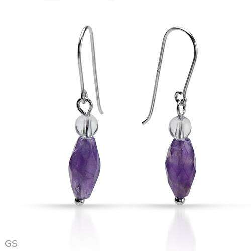 Beaded Amethyst & Swarovski Crystal Earrings