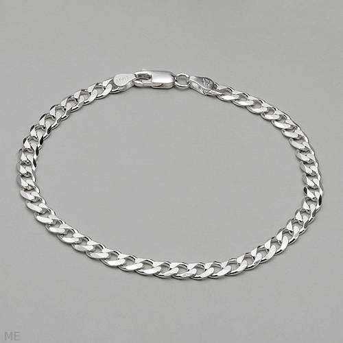 925 Sterling Silver 18cm Curb Bracelet