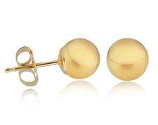 ***9ct Gold**5mm Round Stud Earrings with butterfly**