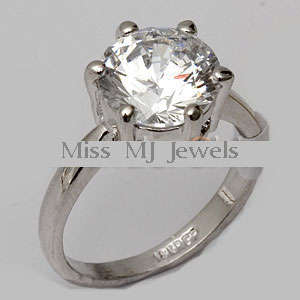 3.50ct Clear Round Cut Cr Diamond Engagement Style Ring