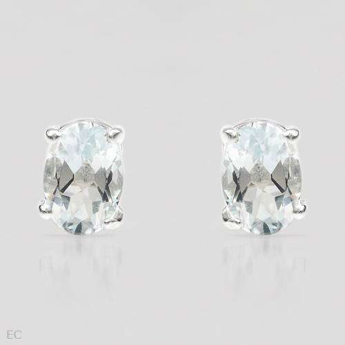 **GORGEOUS**0.70ctw Aquamarine Studs in 925 Sterling Silver**