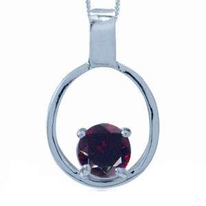 1ct Natural Garnet 925 Sterling Silver Pendant**