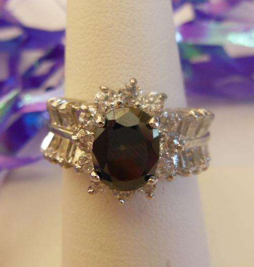 **LOVELY IN RED**Oval cut Simulated Dark Red Ruby Dress Ring**Size 8**