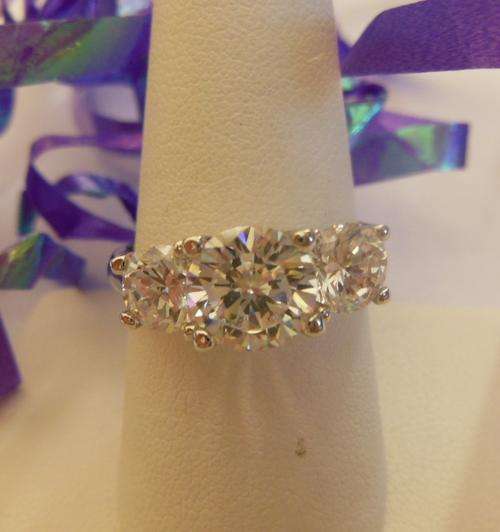 3 Stone 3.5ct CZ Engagement Ring**Size 8**