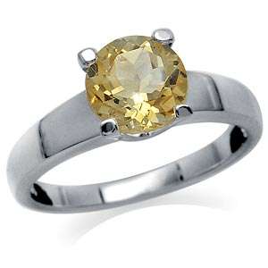 **925 Sterling Silver**2 ct Citrine**Sparkling Solitaire Engagement Ring**Size 7.5**