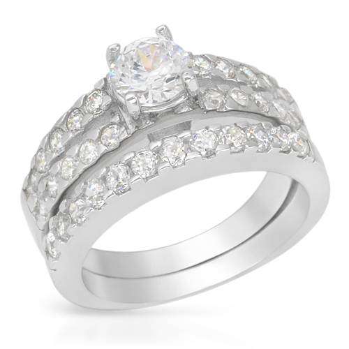 SPARKLING 4.70ctw CZ Wedding Set in 925 Sterling Silver**Size 6**