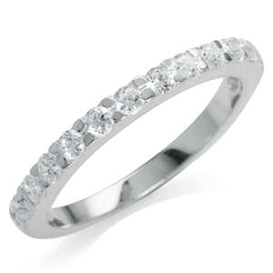 0.36ctw CZ Wedding Band in 925 Sterling Silver*Size 9*