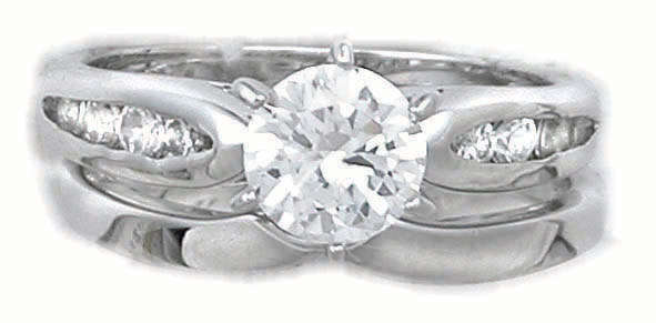 0.79ctw CZ Wedding Set in 925 Sterling Silver Size 7-10