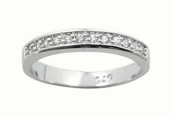 0.24ctw CZ Wedding Band in 925 Sterling Silver Size 7-10