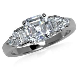 2.42ctw Clear CZ Promise Ring in 925 Sterling Silver size 8