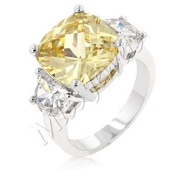 3ct Triplet Ring with Round Cut Jonquil Center CubicZirconia- Size 7