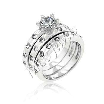 1.53ct CubicZirconia 3 piece wedding set- Size 6-10