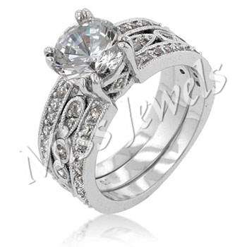 Magnificent 2-Piece Cr. Diamond Wedding set