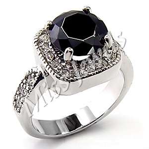 2.75ct Black CubicZirconia Cocktail Ring-Size 6/10
