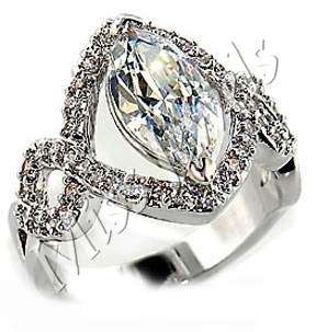 2ct Cubic Zirconia Marquise cut Engagement Ring- Size 7