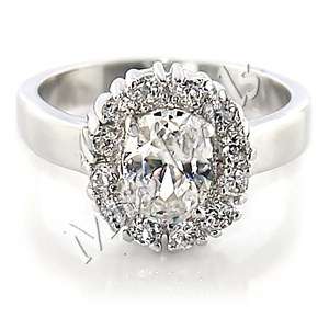 Rhodium Plated 1ct CubicZirconia Egagement Style Ring- Size 5/8/9