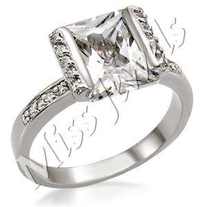 Emerald Cut CubicZirconia Engagement Ring Size 7-10