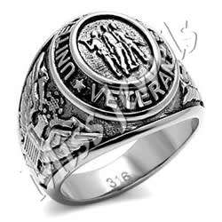 Men's United States Veteran Stainless Steel Ring Size 9/12