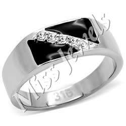 Men's Stainless Steel Austrian Crystal Ring Size 12/13