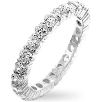 2.5ctw Simulated Diamond Eternity Wedding Band in 925 Sterling Silver- Size 5-10
