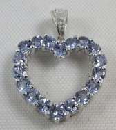 Genuine 0.37ct Tanzanite Heart Shaped Pendant in 925 Sterling Silver