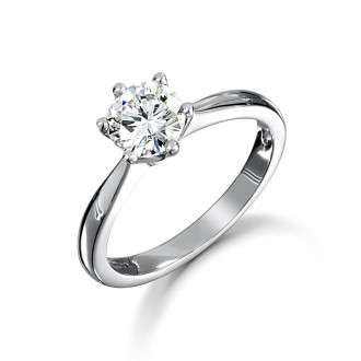 **Sparkling 0.50 ct Solitaire engagement ring in Sterling Silver