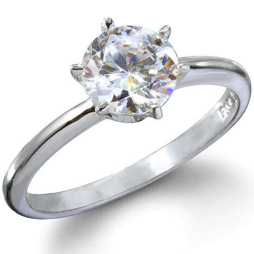**Sparkling 0.75 ct Solitaire engagement ring in Sterling Silver