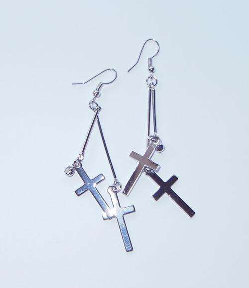 Double Cross Drop Earrings***Clearance Sale***