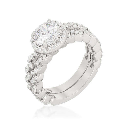 2.52ctw *Gorgeous* Cr Diamond Two Piece Wedding Set- Size 6-10