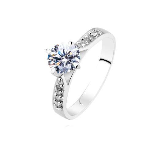 0.85ctw Colourless Cubic Zirconia Engagement Ring in 925 Sterling Silver- Size 6.5/7/7.5/8