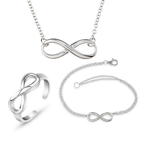 925 Sterling Silver Infinity Jewelry Set